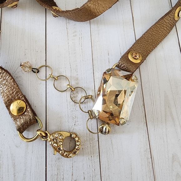 Gemstone wrap leather bracelet - Picture 2 of 2